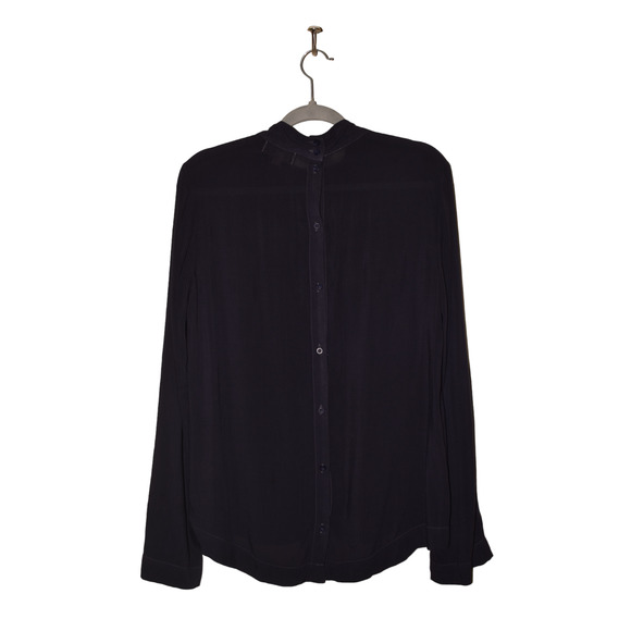 CLOTH & STONE ANTHROPOLOGIE $98 Long Sleeve Button-Back Blouse Navy Small‎ - Picture 2 of 3
